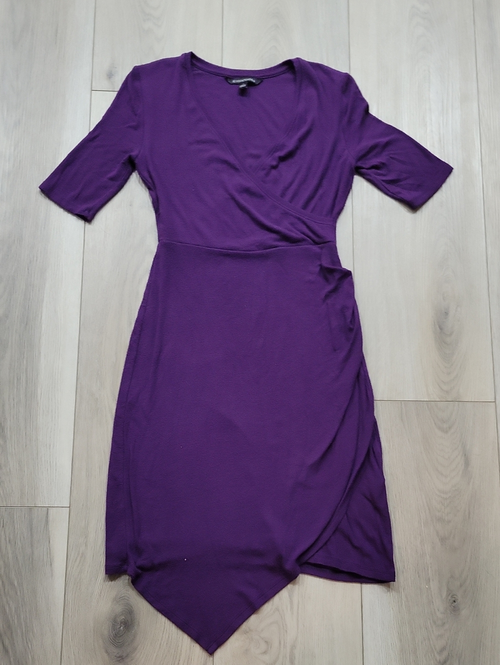 41 Hawthorn Deep Purple Faux Wrap Midi Dress
